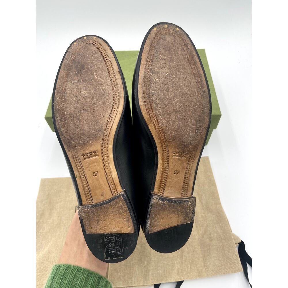 Gucci Jordaan Black Leather Loafers size 37 - Picture 4 of 14